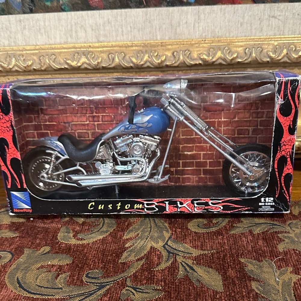 Custom Bikes Blue Motorcycle Model